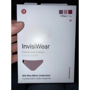 Lululemon InvisiWear MidRise Bikini Underwear 3Pack MultiColor Sz Medium NEW $48